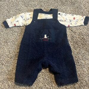 Oshkosh‎ Infant Two Piece Overalls and Long Sleeve Shirt Winter Set 0-3 Month